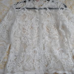NWOT white lace blouse